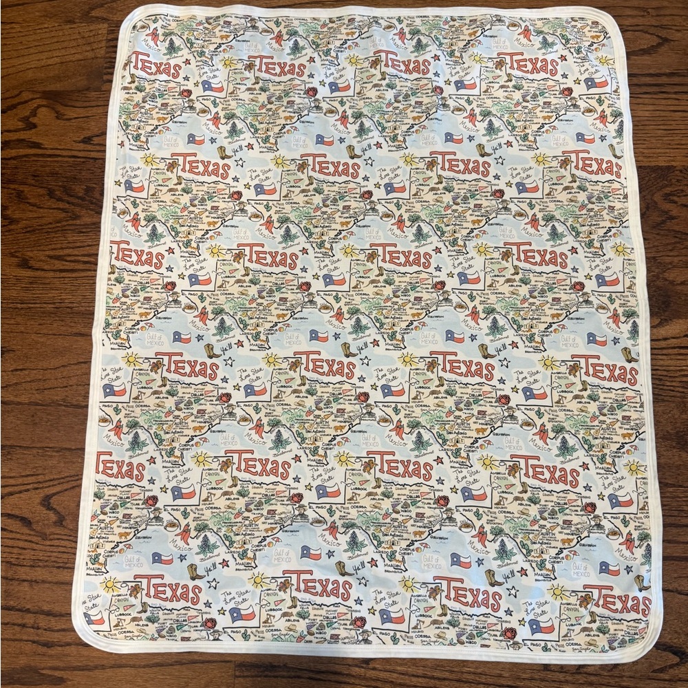Fish Kiss Texas Map Print Blanket